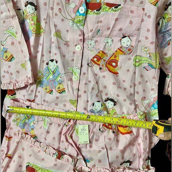 Nick & Nora Big Babies Geisha Pink Floral Pajama Set XXL NWT  Vintage Sleepwear - Picture 5 of 9